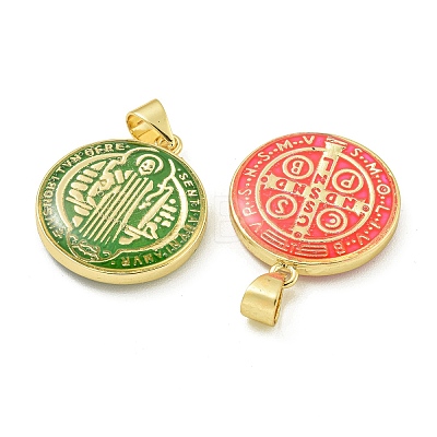 Rack Plating Brass Enamel Pendants KK-Z067-26G-1