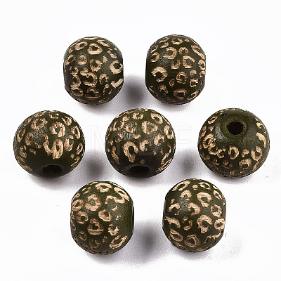 Painted Natural Wood Beads X-WOOD-T021-53A-04-1