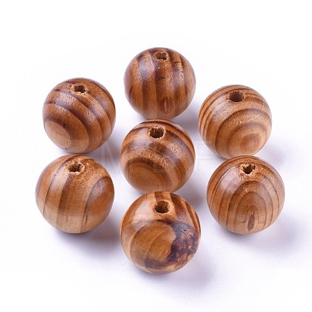 Round Natural Wood Beads WOOD-Q009-30mm-LF-1