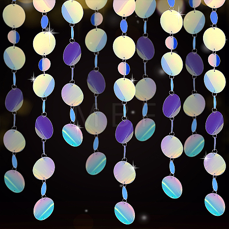 Irridescent PVC Glitter Circle Dots Garland HJEW-WH0036-37-1