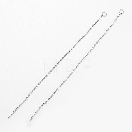 Non-Tarnish 304 Stainless Steel Chain Stud Earring Findings X-STAS-H434-58P-1