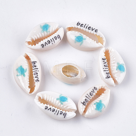 Printed Cowrie Shell Beads LS-SHEL-S276-10A-1