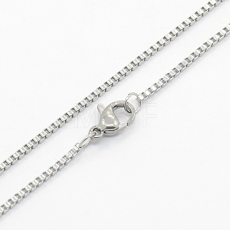 Tarnish Resistant Unisex 304 Stainless Steel Box Chain Necklaces STAS-O037-71P-1