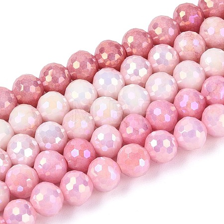 Anti-Tarnish Electroplate Glass Beads Strands GLAA-N056-6mm-04-1