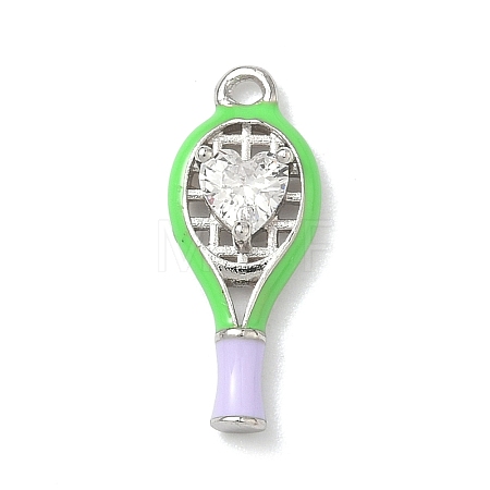 Brass Micro Pave Cubic Zirconia Pendants KK-I476-27P-02-1