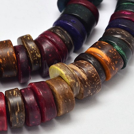 Natural Coconut Disc Bead Strands X-COCB-O002-02-1