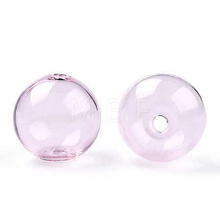 Transparent Blow High Borosilicate Glass Globe Beads GLAA-T003-09A-1
