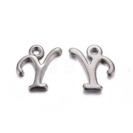 Gunmetal Plated Alloy Letter Pendants LS-PALLOY-J718-01B-Y-1