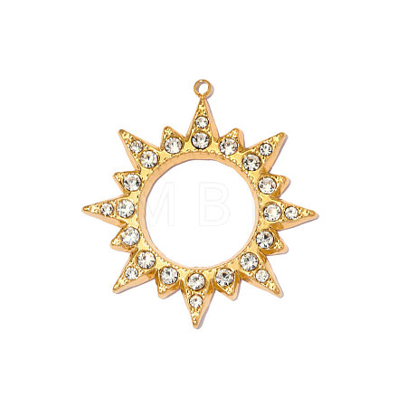 304 Stainless Steel Rhinestone Pendants STAS-OY013-54G-1