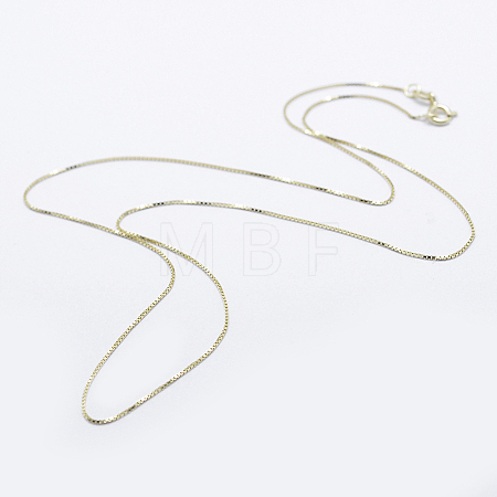 925 Sterling Silver Box Chain Necklaces STER-F039-45cm-03G-1