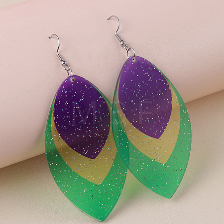 Bohemian Style Acrylic Glitter Powder Dangle Earrings FS-WGAD9E8-05-1