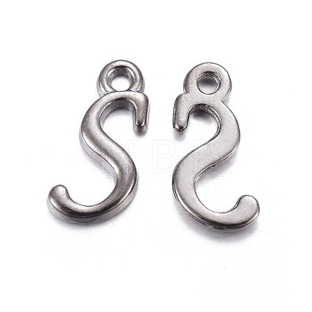 Gunmetal Plated Alloy Letter Pendants PALLOY-J718-01B-S-1