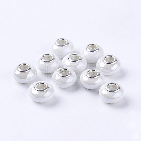 Handmade Porcelain Ceramic Spacer Beads Fit European Charm Bracelets X-OPDL-G001-16-1