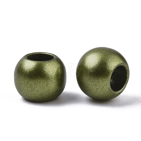 Spray Painted Acrylic European Beads ACRP-WH0002-01B-1