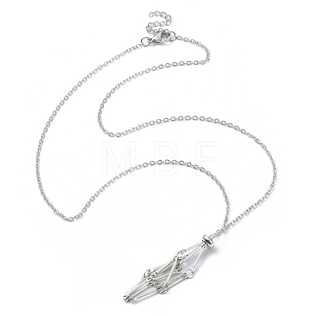 Tarnish Resistant 304 Stainless Steel Braided Macrame Pouch Empty Stone Holder for Pendant Necklace Making X-NJEW-TA00078-1