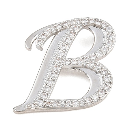 Brass Micro Pave Clear Cubic Zirconia Pendants CU-CBA8481-01P-B-1