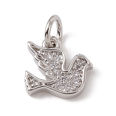 Brass Micro Pave Cubic Zirconia Charms ZIRC-F132-29P-1
