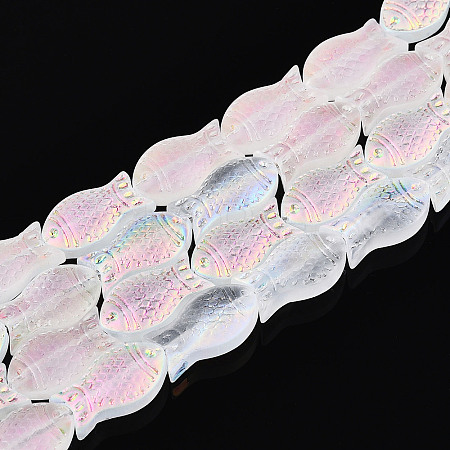 Frosted Glass Beads Strands GLAA-T023-40C-09-1