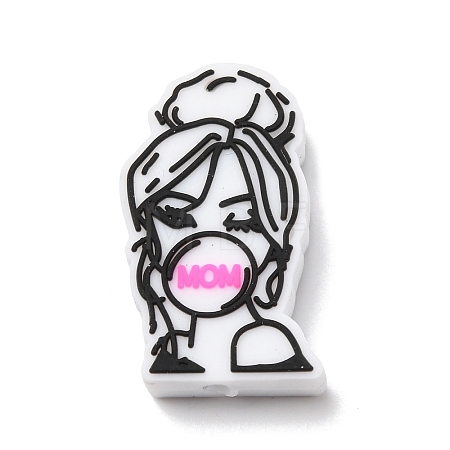 Mother's Day Silicone Focal Beads SIL-G013-01K-1