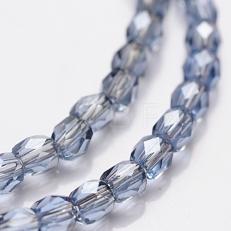 Pearl Luster Plated Glass Faceted Drum Bead Strands GLAA-A032-3mm-PL15-1