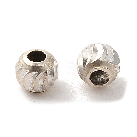 925 Sterling Silver Corrugated Round Spacer Beads X-STER-K178-02D-S-1