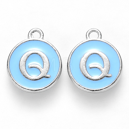 Platinum Plated Alloy Enamel Charms ENAM-S118-04Q-P-1