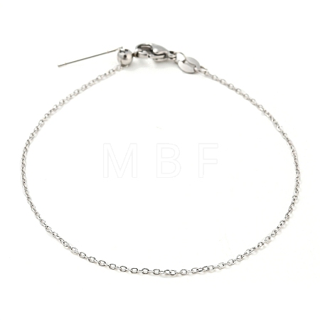 Non-Tarnish 304 Stainless Steel Add a Bead Adjustable Cable Chains Bracelets for Women BJEW-M307-01C-P-1