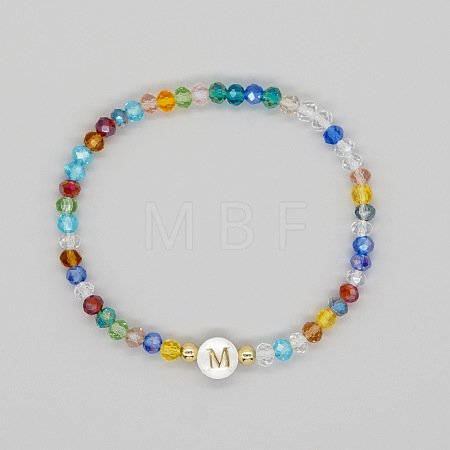 Handmade Bohemian Colorful Faceted Rondelle Glass Beaded Stretch Bracelets UI5654-13-1