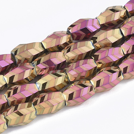 Electroplate Glass Beads Strands EGLA-T018-02-B02-1