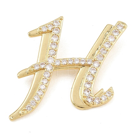 Brass Micro Pave Clear Cubic Zirconia Pendants CU-CBA8481-01G-H-1