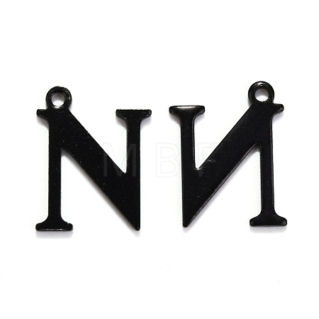304 Stainless Steel Alphabet Charms STAS-H122-N-EB-1