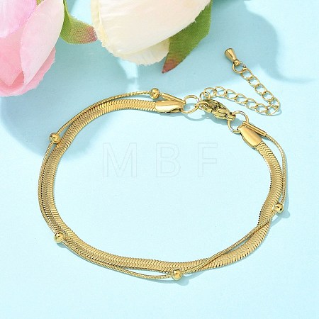 304 Stainless Steel Herringbone Chains & Snake Chain Bracelets LS-BJEW-U019-04G-05-1