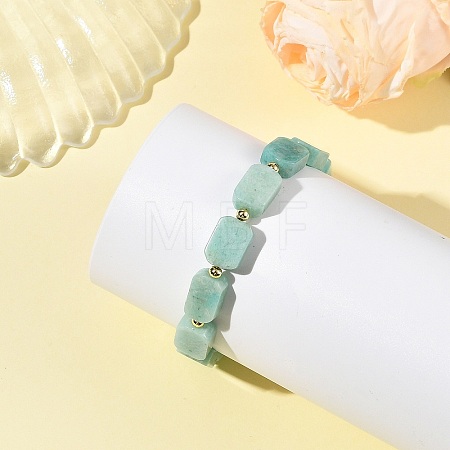Natural Amazonite Beaded Bracelets for Women BJEW-JB14156-01-1