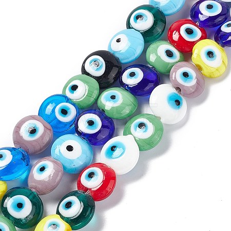 Handmade Evil Eye Lampwork Beads Strands LAMP-G157-01D-1