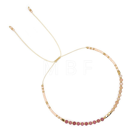 Adjustable Glass Seed Bead Braided Bead Bracelets for Women VT9382-56-1
