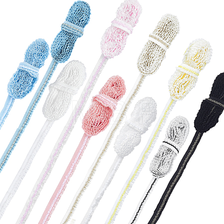 10 Colors Polyester Elastic Stretch Lace Trim OCOR-PH0008-01-1