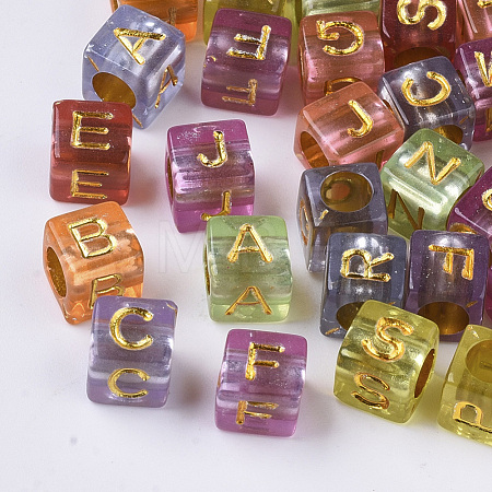 Transparent Plated Acrylic Beads X-MACR-S299-053-1