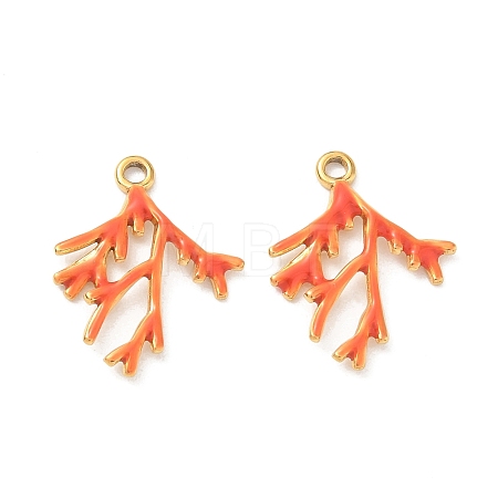 304 Stainless Steel Enamel Pendants STAS-Q119-12G-04-1