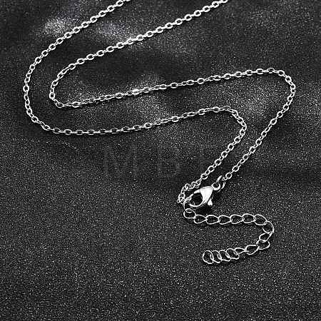 Non-Tarnish 304 Stainless Steel Cable Chain Necklace STAS-T040-PJ204-50-1