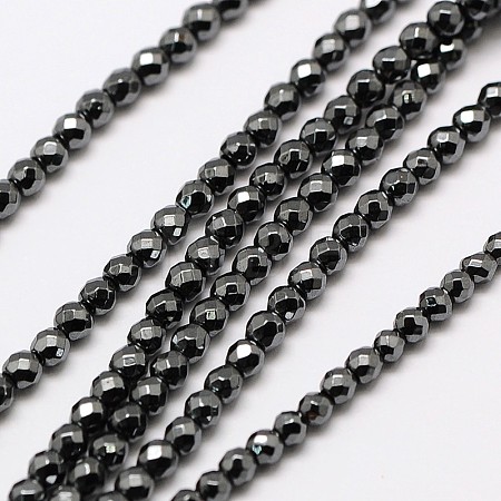 Non-magnetic Synthetic Hematite Bead Strands X-G-A129-3mm-26-1