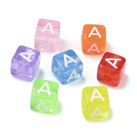 Spray Painted Transparent Acrylic Beads MACR-K365-07A-1