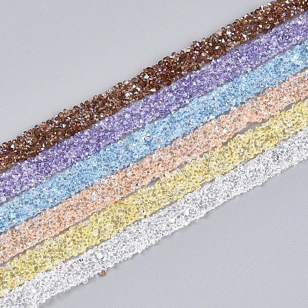 Resin Rhinestone Crystals Beaded Trim DIY-N008-04-1
