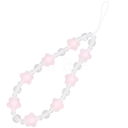 Plastic Beaded Mobile Phone Lanyard Wrist Strap AJEW-WH20010-63A-1