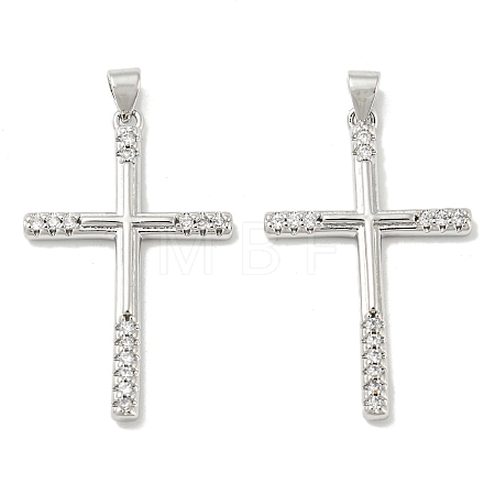 Rack Plating Brass Micro Pave Cubic Zirconia Pendants LS-KK-F869-07P-1