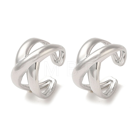 Rack Plating Brass Cross Cuff Earrings EJEW-P280-14P-1