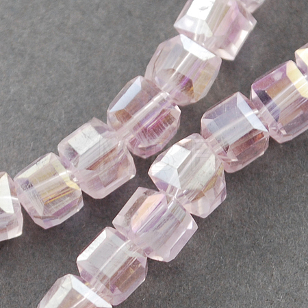 Electroplate Glass Beads Strands EGLA-R030-6x6mm-29-1