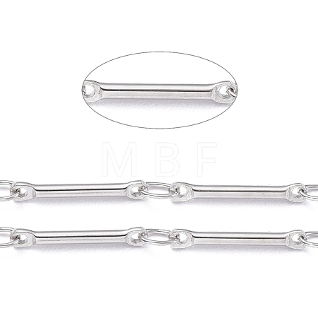 Real Platinum Brass Bar Link Chains CHC-R126-13P-1
