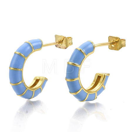 Brass Stud Earrings EJEW-S209-10B-1