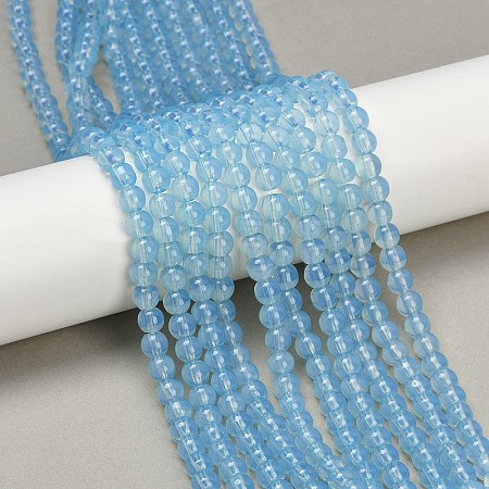 Baking Paint Glass Beads Strands DGLA-Q023-8mm-DB46-1