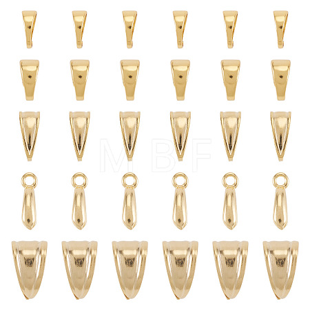 40Pcs 5 Styles Brass Snap On Bails KK-TA0008-87-1